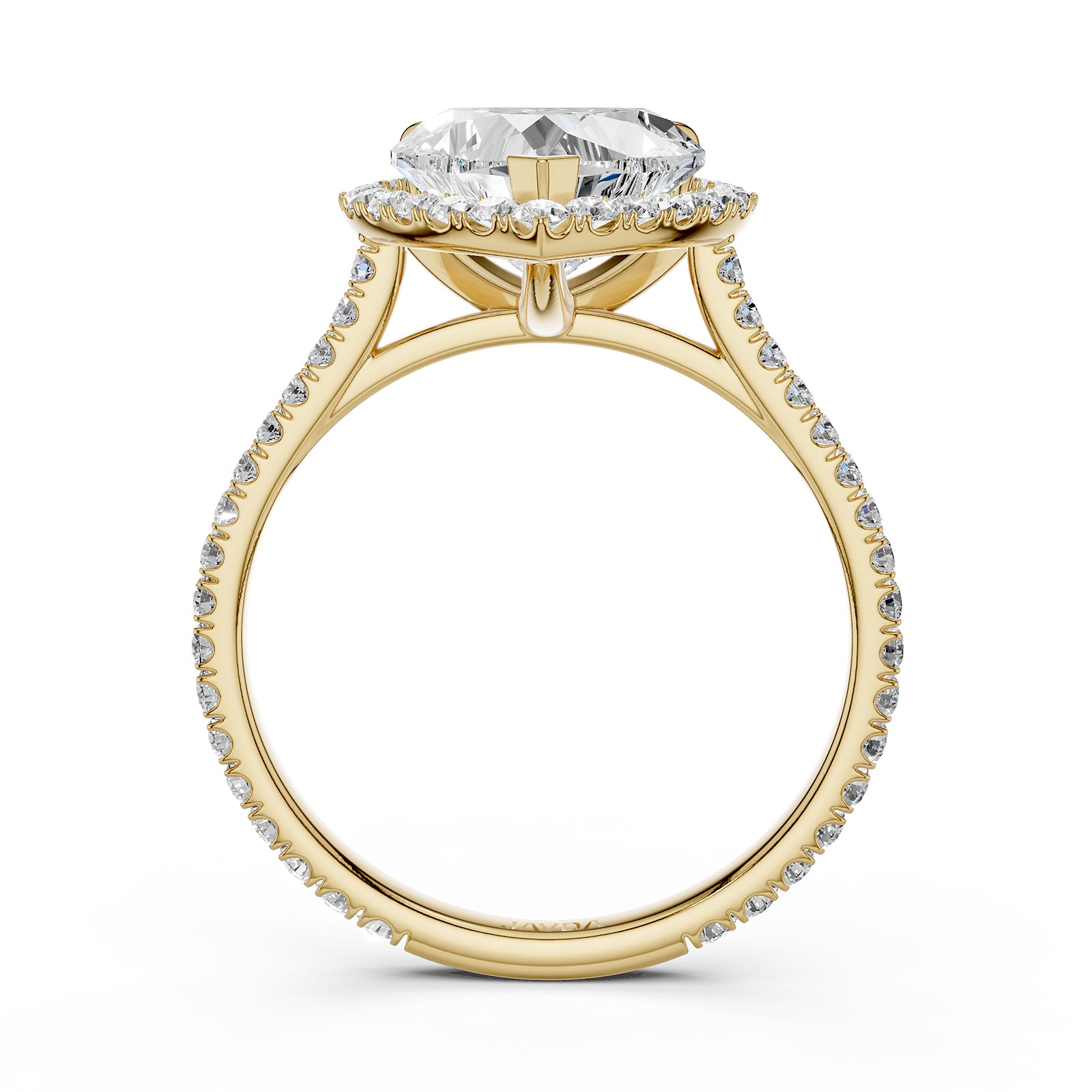 French U Pave Halo 2.54 Ctw. Round IGI Certified Diamond Engagement Ring